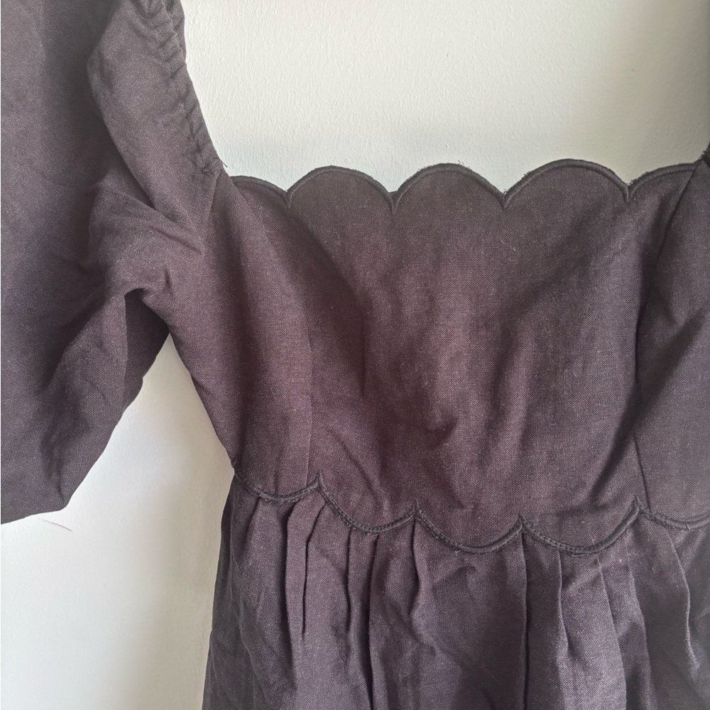 o.p.t. NWT Rivera Black Scalloped Mini Dress Size XS - Picture 4 of 8